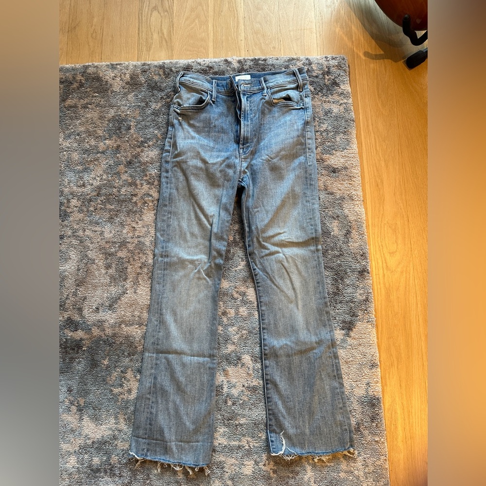 MOTHER The Hustler Ankle Fray Jeans Knock On Wood